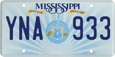 MS license plate YNA933