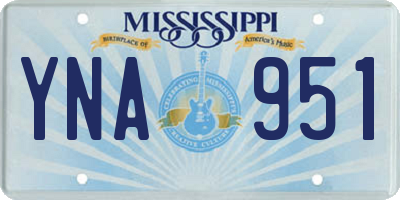 MS license plate YNA951