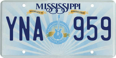 MS license plate YNA959