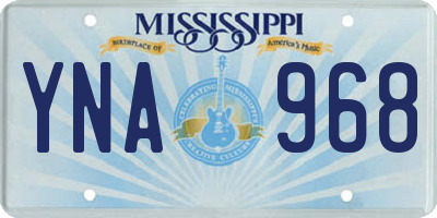 MS license plate YNA968