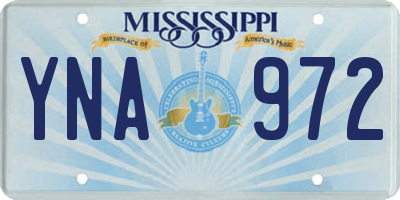 MS license plate YNA972