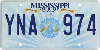 MS license plate YNA974
