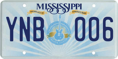 MS license plate YNB006