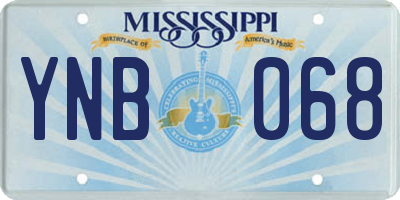 MS license plate YNB068