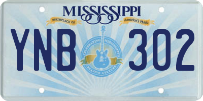 MS license plate YNB302