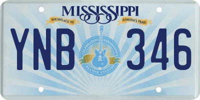 MS license plate YNB346