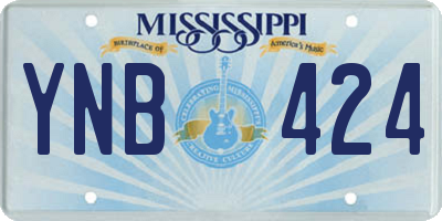 MS license plate YNB424