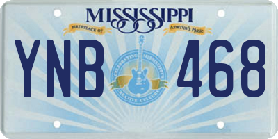 MS license plate YNB468