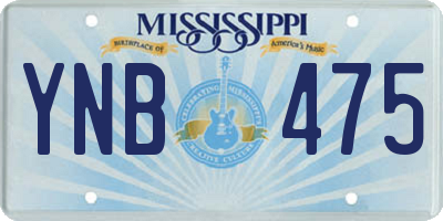 MS license plate YNB475