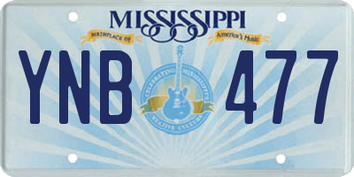 MS license plate YNB477