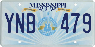 MS license plate YNB479