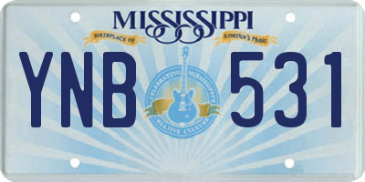 MS license plate YNB531