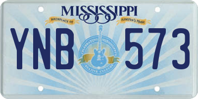 MS license plate YNB573