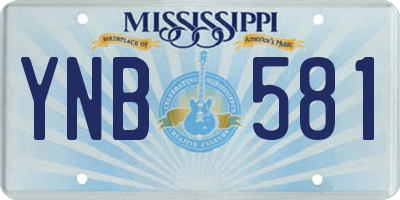 MS license plate YNB581