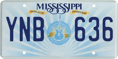 MS license plate YNB636