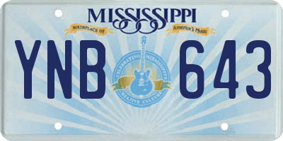 MS license plate YNB643