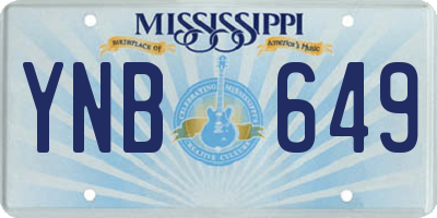 MS license plate YNB649