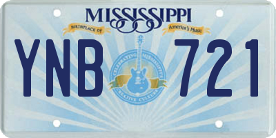 MS license plate YNB721