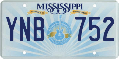 MS license plate YNB752