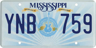 MS license plate YNB759