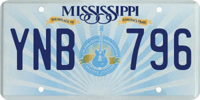 MS license plate YNB796
