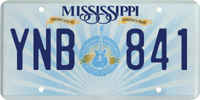 MS license plate YNB841