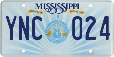 MS license plate YNC024