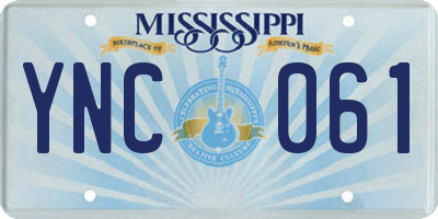 MS license plate YNC061