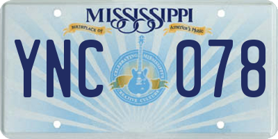 MS license plate YNC078