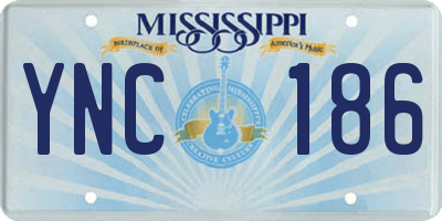 MS license plate YNC186