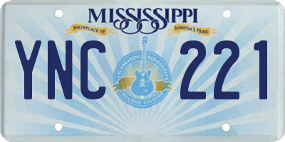 MS license plate YNC221