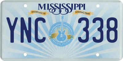 MS license plate YNC338