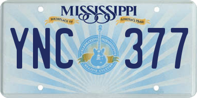 MS license plate YNC377