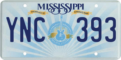 MS license plate YNC393