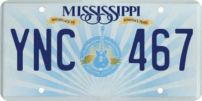 MS license plate YNC467