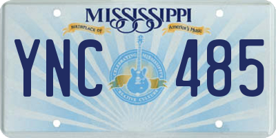 MS license plate YNC485