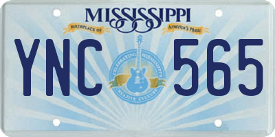 MS license plate YNC565
