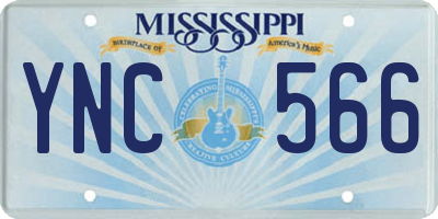 MS license plate YNC566