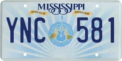 MS license plate YNC581