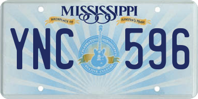 MS license plate YNC596