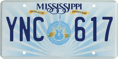 MS license plate YNC617