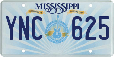 MS license plate YNC625
