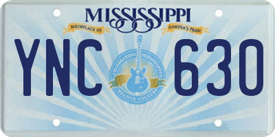 MS license plate YNC630