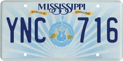 MS license plate YNC716