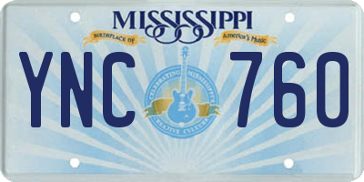 MS license plate YNC760