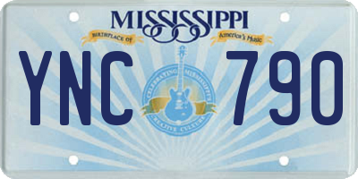 MS license plate YNC790