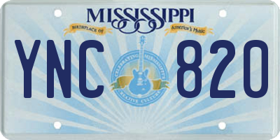MS license plate YNC820