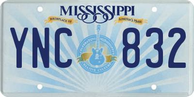 MS license plate YNC832