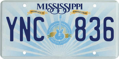 MS license plate YNC836