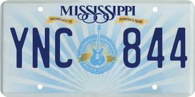 MS license plate YNC844